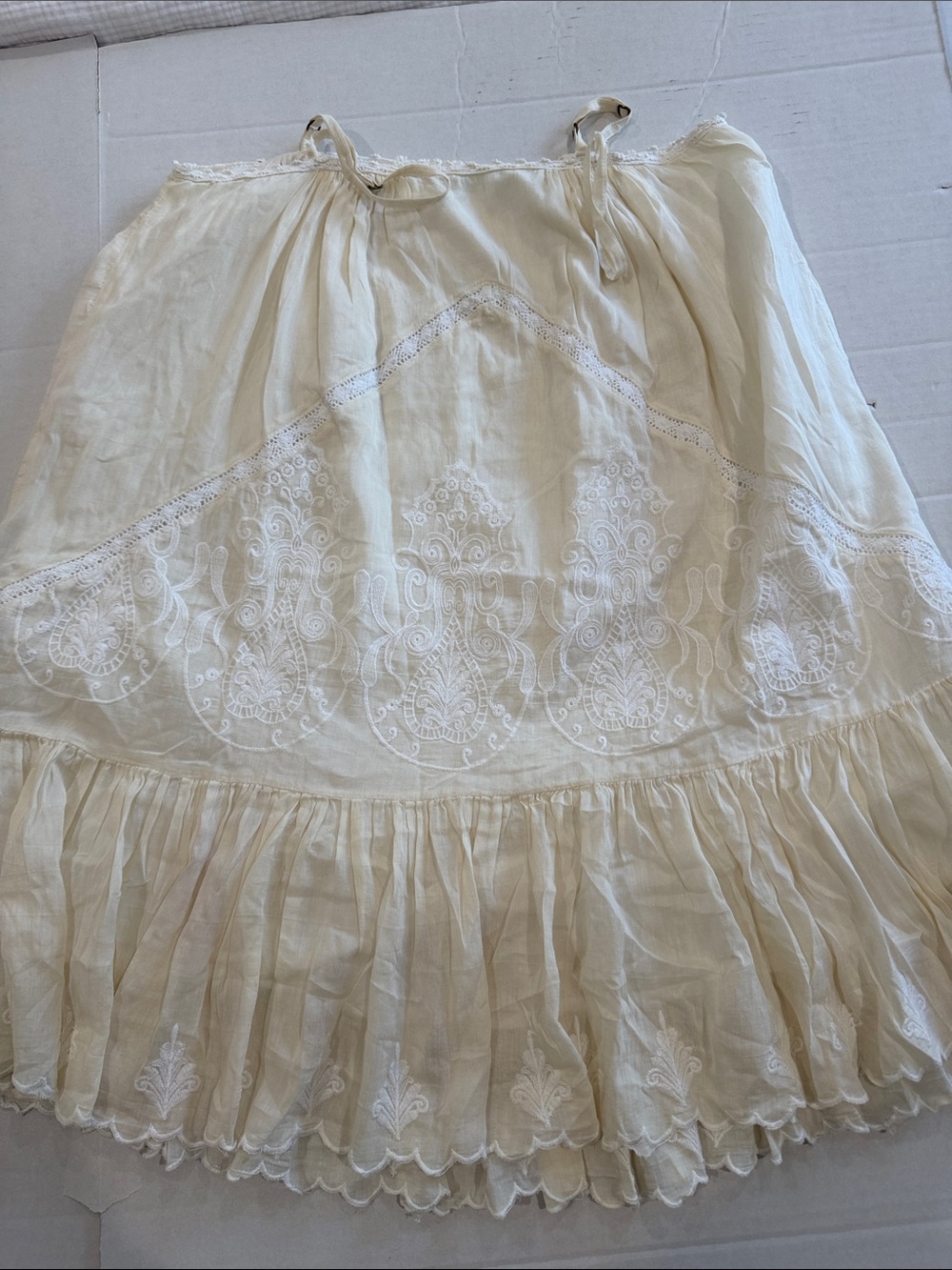 Raspodia Cream Lace-Trim Slip Dress - Picture 11 of 11